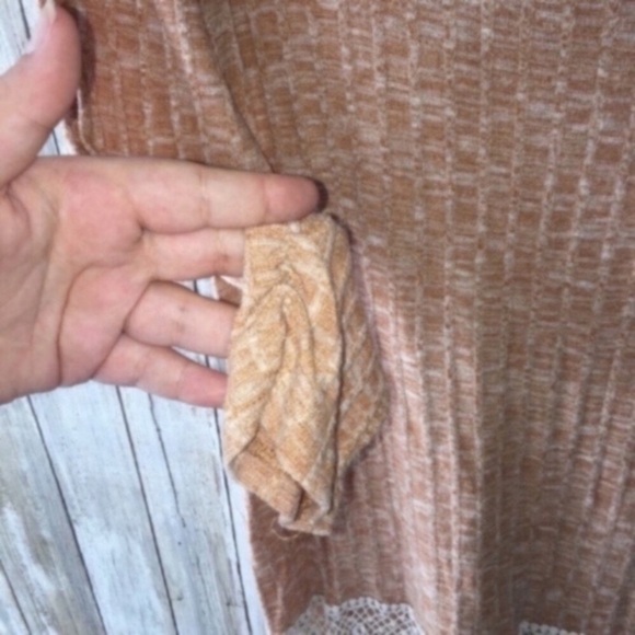 Maurices Orange Lace Bottom Blouse - Picture 2 of 4